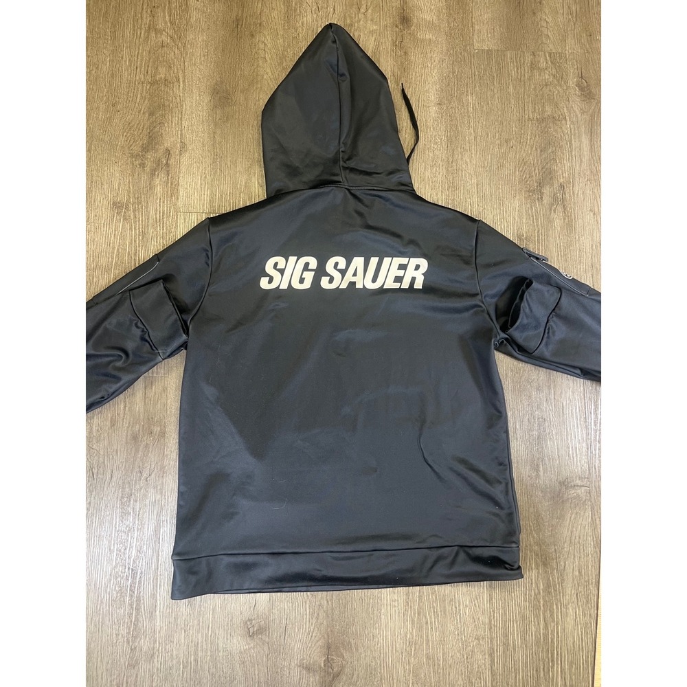 Sig Sauer Mens Tactical Performance Quarter Zip Hoodie Black Orange Size XL